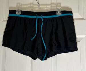 Board Shorts Women's Swimwear Tankini Swim Beach Trunks - Black Blue  Size L